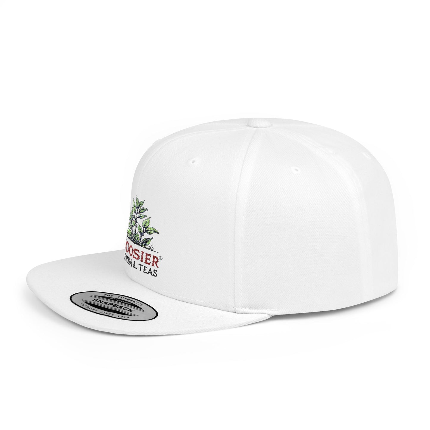 Hoosier Herbal Teas Flat Bill Snapback Cap, Stylish Hat for Tea Lovers, Casual Wear, Gift for Him or Her, Summer Accessory, Adjustable Cap