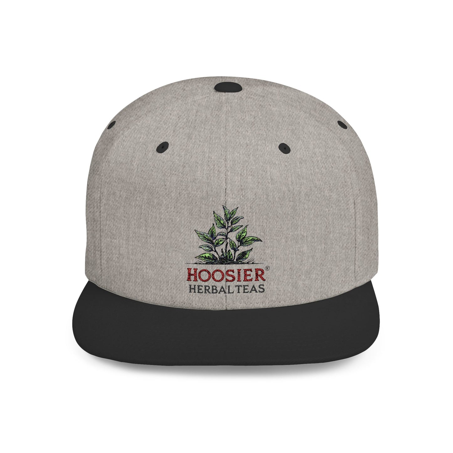 Hoosier Herbal Teas Flat Bill Snapback Cap, Stylish Hat for Tea Lovers, Casual Wear, Gift for Him or Her, Summer Accessory, Adjustable Cap