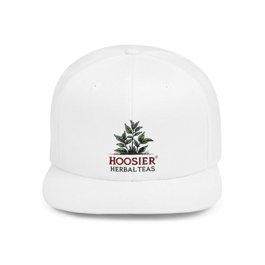 Hoosier Herbal Teas Flat Bill Snapback Cap, Stylish Hat for Tea Lovers, Casual Wear, Gift for Him or Her, Summer Accessory, Adjustable Cap