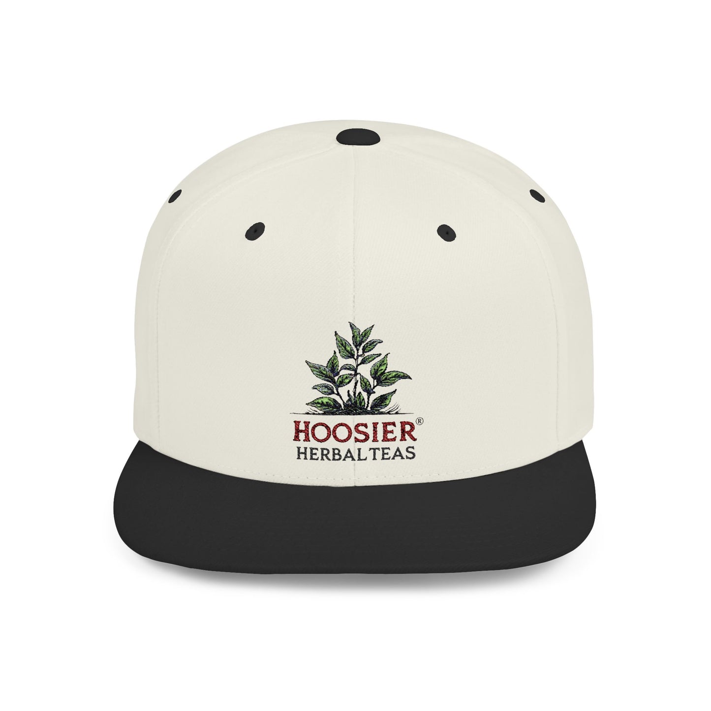 Hoosier Herbal Teas Flat Bill Snapback Cap, Stylish Hat for Tea Lovers, Casual Wear, Gift for Him or Her, Summer Accessory, Adjustable Cap