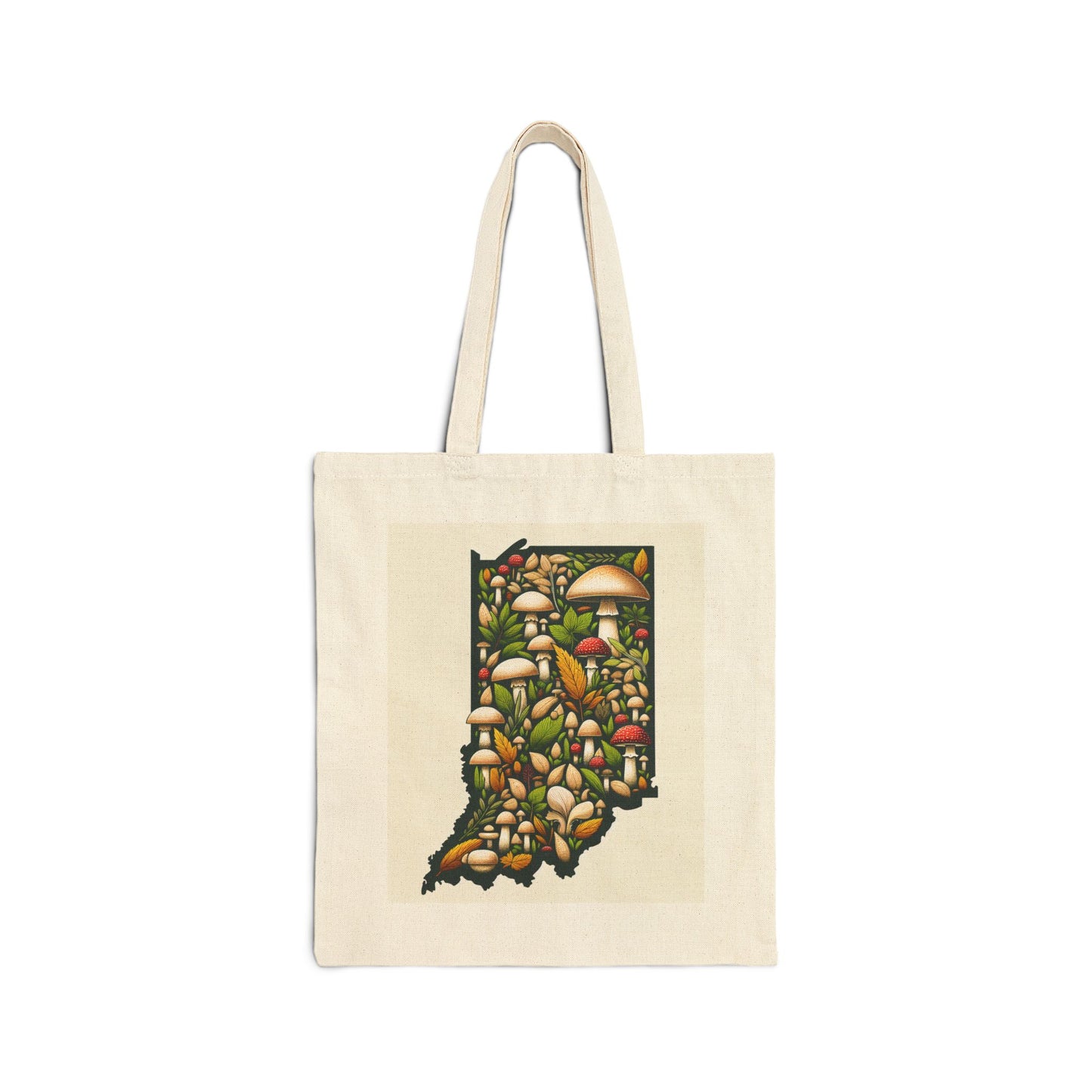 Mushroom Art Cotton Canvas Tote Bag, Eco-Friendly Grocery Bag, Botanical Tote, Gift for Nature Lovers, Reusable Shopping Bag