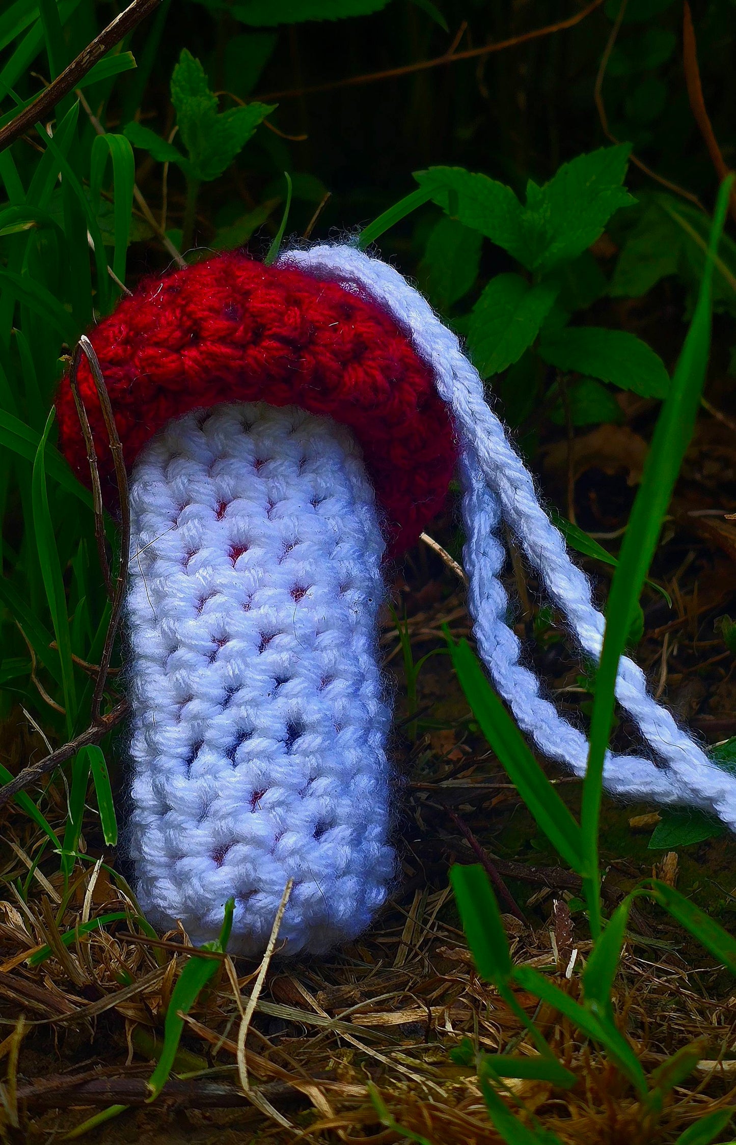 Handmade Mushroom Pouch necklace.