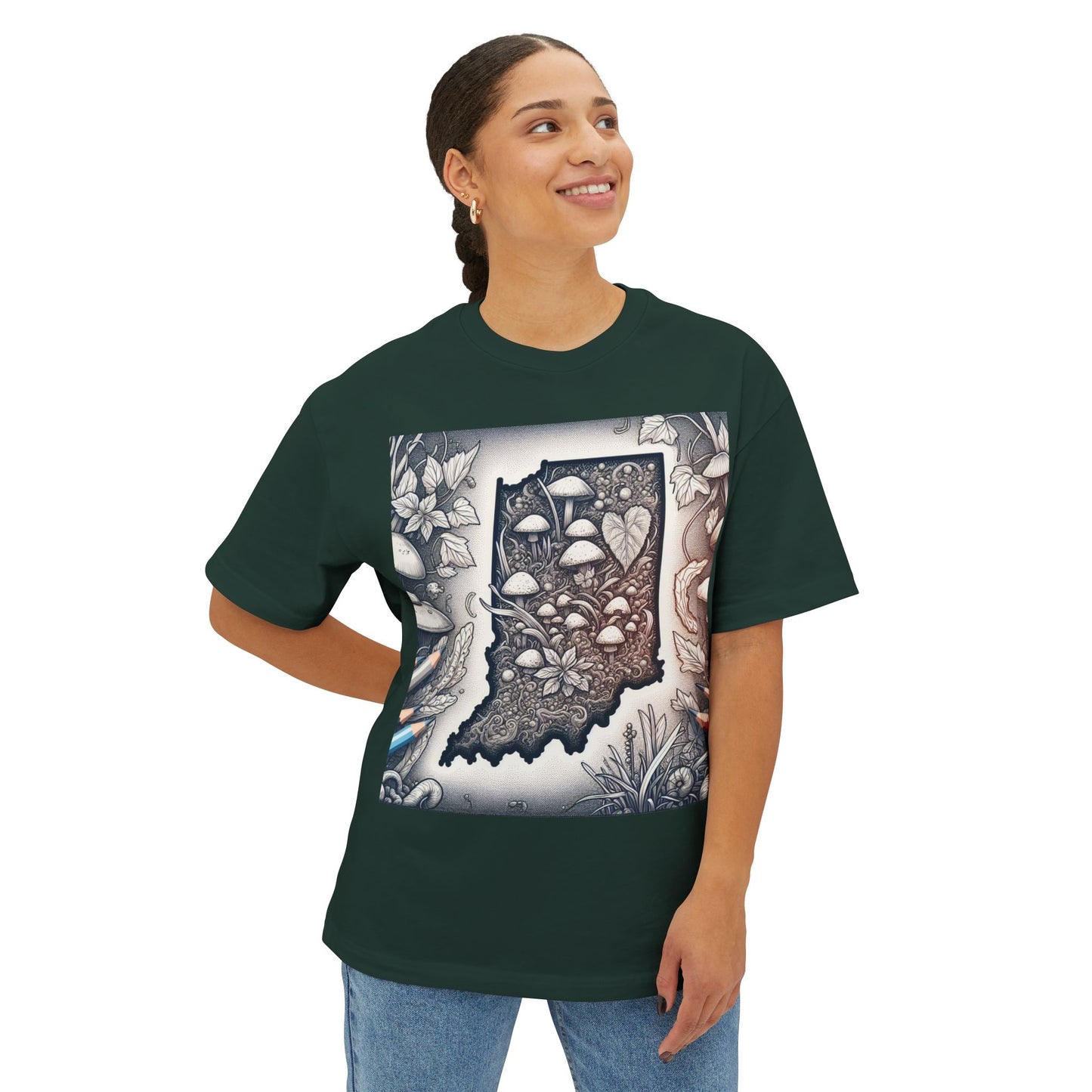 Indiana Wild Foraged Mushrooms Boxy Tee, Unisex Oversized T-Shirt for Nature Lovers, Comfortable Casual Wear, Perfect Gift for [...]