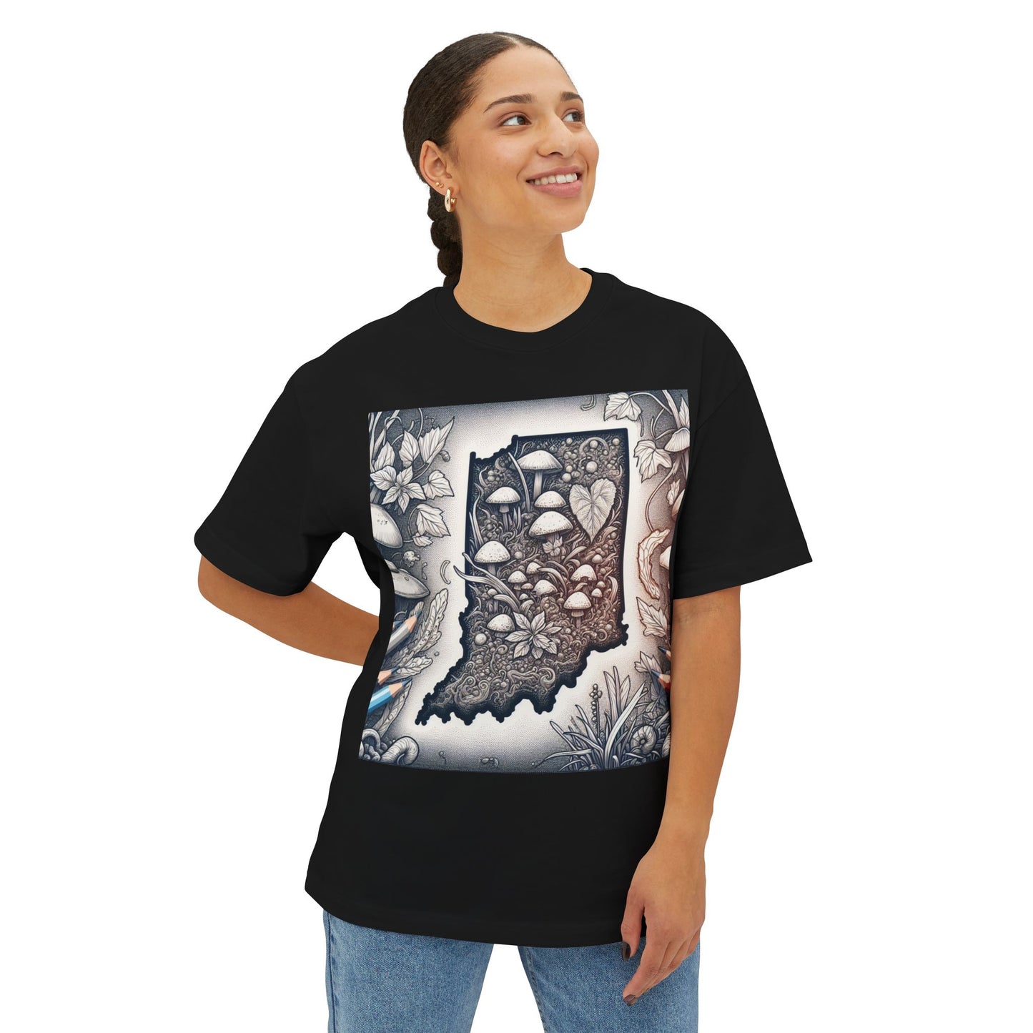 Indiana Wild Foraged Mushrooms Boxy Tee, Unisex Oversized T-Shirt for Nature Lovers, Comfortable Casual Wear, Perfect Gift for [...]