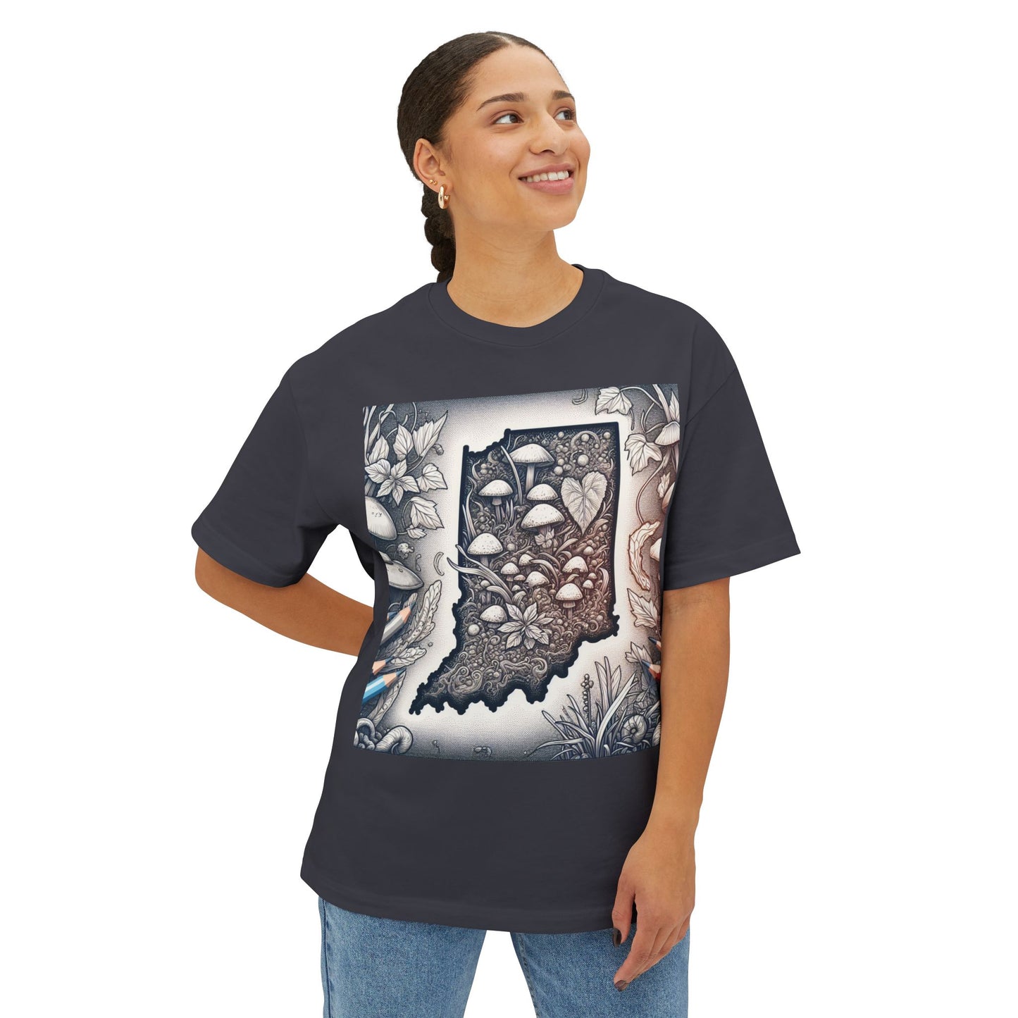 Indiana Wild Foraged Mushrooms Boxy Tee, Unisex Oversized T-Shirt for Nature Lovers, Comfortable Casual Wear, Perfect Gift for [...]