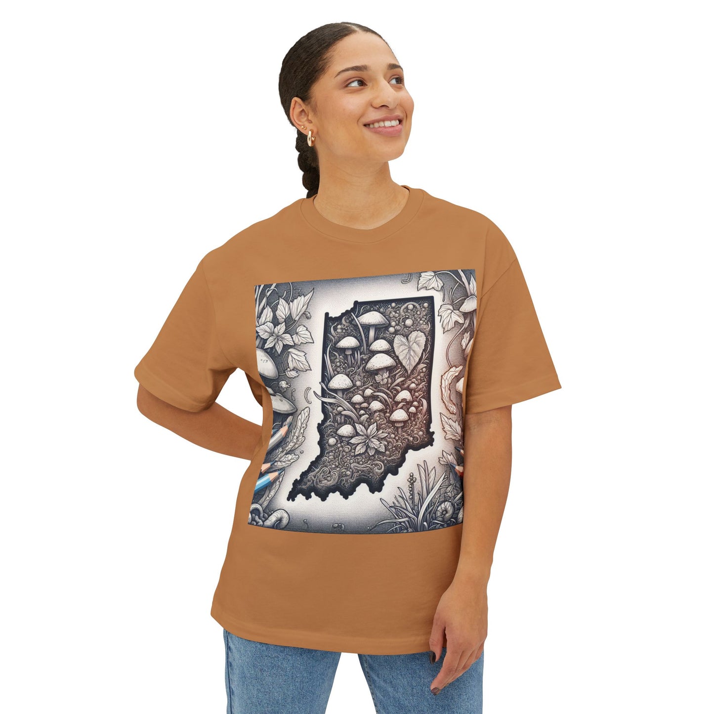 Indiana Wild Foraged Mushrooms Boxy Tee, Unisex Oversized T-Shirt for Nature Lovers, Comfortable Casual Wear, Perfect Gift for [...]