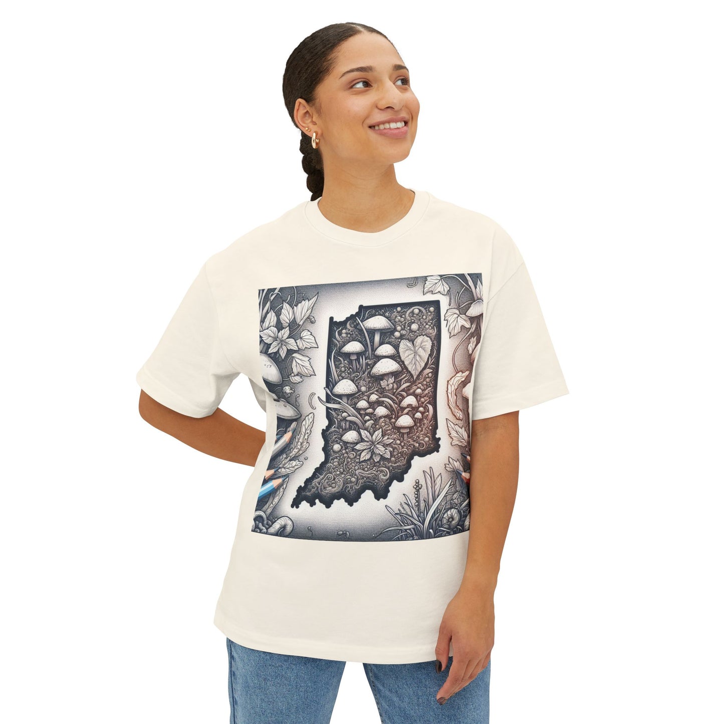 Indiana Wild Foraged Mushrooms Boxy Tee, Unisex Oversized T-Shirt for Nature Lovers, Comfortable Casual Wear, Perfect Gift for [...]